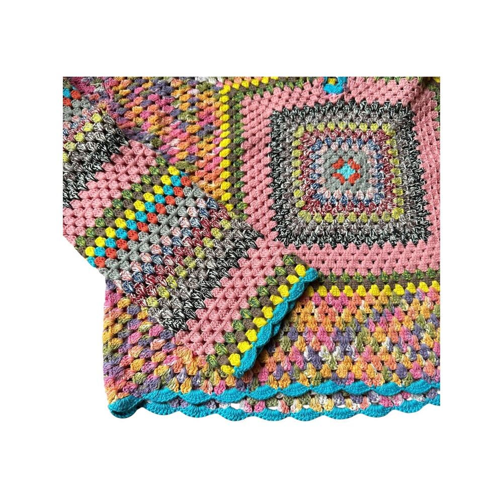 Urban Outfitters Hand-Crocheted Square Hoodie Sweatshirt Size XS Multicolor - Picture 9 of 15